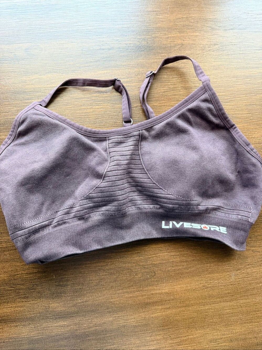Livesore Women's Size Medium Gray Sports Bra Athleisure